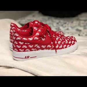 Nike all over red logo Air Force 1s sz 8.5 mens